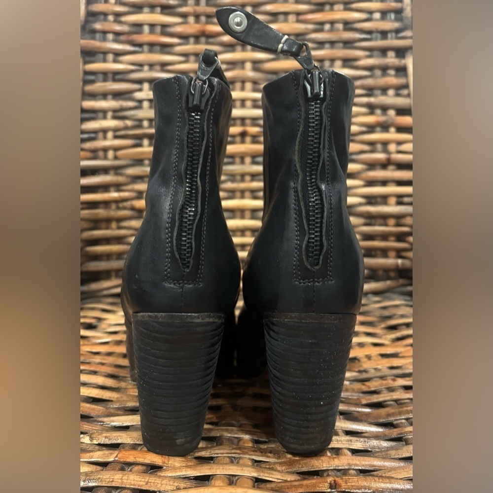 rag & bone Classic Newbury - Ankle Boot Size: 36/6 Black leather block booties - Picture 4 of 13